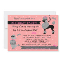 Fiesta de cumpleaños de Poodle Skirt Retro Pink Bl
