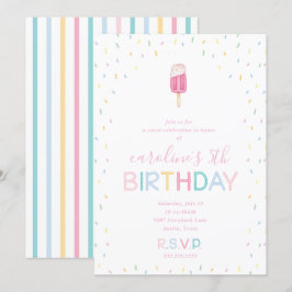 Invitación Fiesta de cumpleaños de Popsicle con salpicaduras