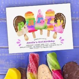 Invitación Fiesta de cumpleaños de Popsicle Cualquier Chica d
