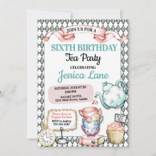 Invitación Fiesta de cumpleaños de Pretty Tea