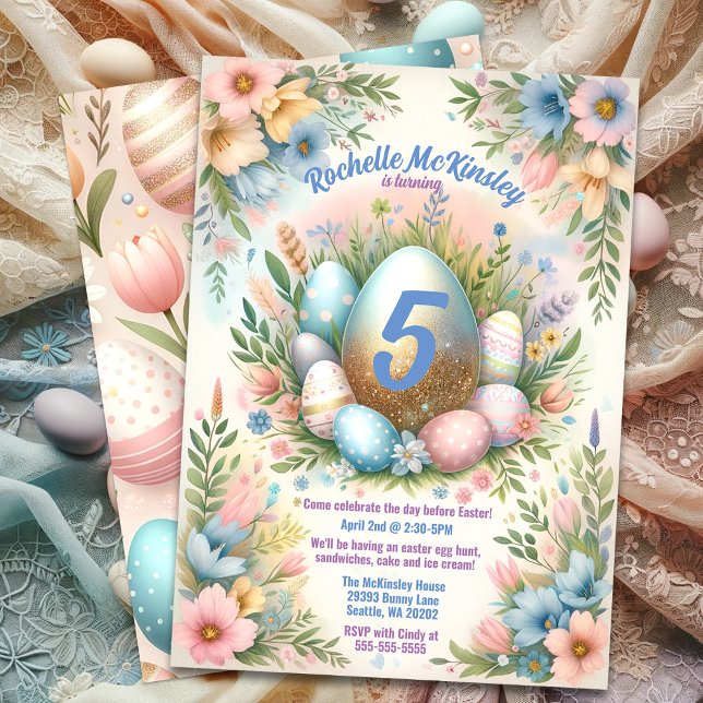 Invitación Fiesta de cumpleaños de primavera de caza de huevo (Subido por el creador)