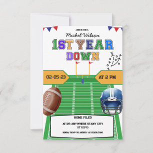 Invitación Fiesta de cumpleaños de primer año de estadio