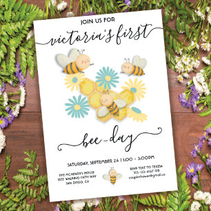 Invitación Fiesta de cumpleaños de primer día de bebe