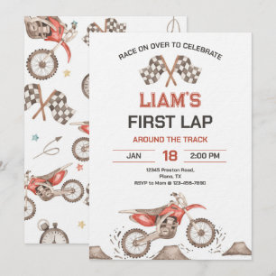 Invitación Fiesta de cumpleaños de primera vuelta en biciclet