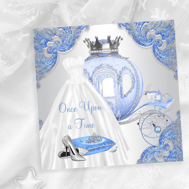 Invitación Fiesta de Cumpleaños de Princesa Cenicienta Elegan (You can change the words and text as needed for your event on this pretty any occasion invitation.)