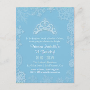 Invitación Fiesta de Cumpleaños de Princesa de Nieve de Invie