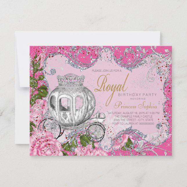 Invitación Fiesta de Cumpleaños de Princesa Érase una Vez (Anverso)