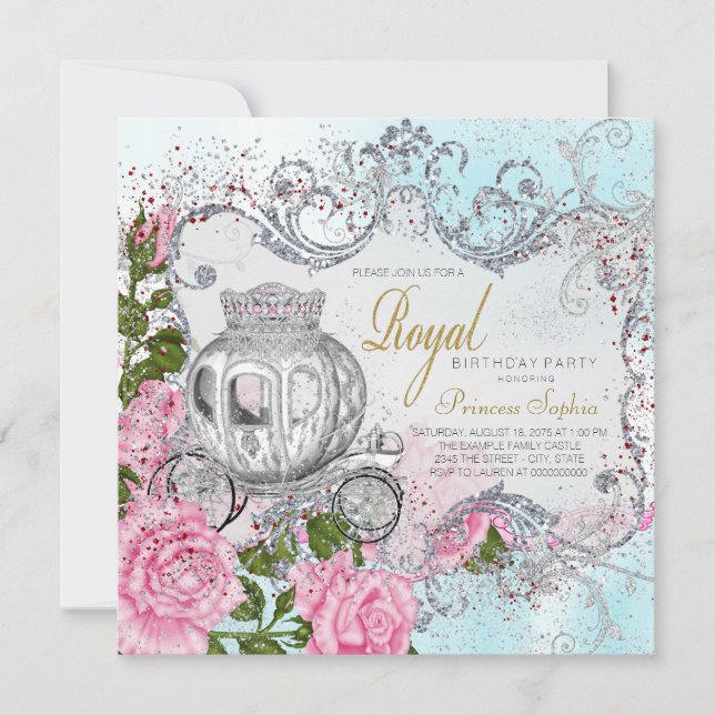 Invitación Fiesta de Cumpleaños de Princesa Érase una Vez (Anverso)