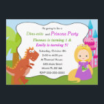 Invitación Fiesta de cumpleaños de princesa Invitation Kids<br><div class="desc">Impresione a sus huéspedes con esta tarjeta preciosa de la invitación de la princesa del dinosaurio. Personalícela con sus detalles para cualquier acontecimiento.</div>