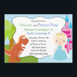 Invitación Fiesta de cumpleaños de princesa Invitation Kids<br><div class="desc">Impresione a sus huéspedes con esta tarjeta preciosa de la invitación de la princesa del dinosaurio. Personalícela con sus detalles para cualquier acontecimiento.</div>