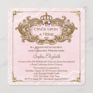 Invitación Fiesta de Cumpleaños de Princesa Niñas Érase Una V