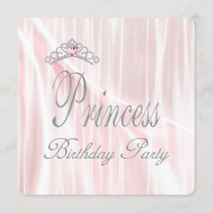 Invitación Fiesta de cumpleaños de princesa niñas Tiara Rosa