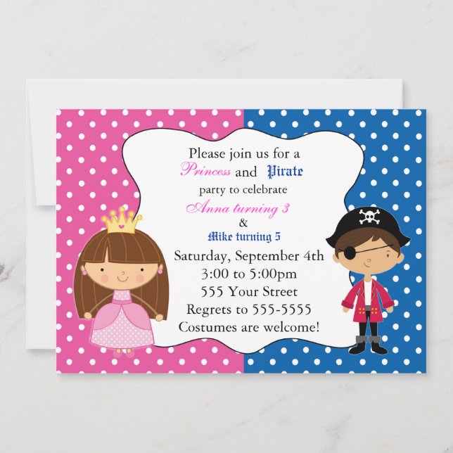 Invitación Fiesta de cumpleaños de princesa Pirate Invitation (Anverso)