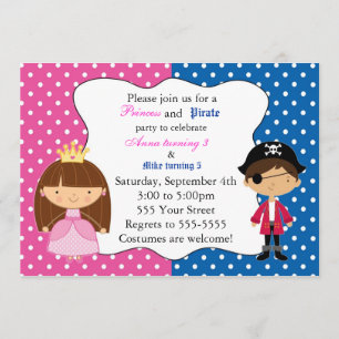 Invitación Fiesta de cumpleaños de princesa Pirate Invitation