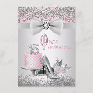 Invitación Fiesta de cumpleaños de Princesa Quinceañera Rosa
