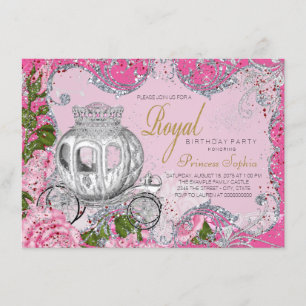 Invitación Fiesta de cumpleaños de princesa real elegante