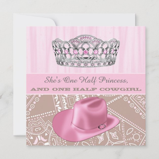 Invitación Fiesta de Cumpleaños de Princesa Vaquera (Anverso)