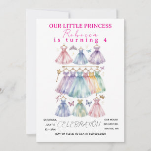 Invitación Fiesta de Cumpleaños de Princesa Vestirse 