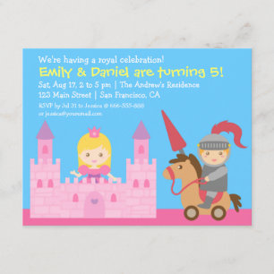 Invitación Fiesta de Cumpleaños de Princesa y Caballero Adora