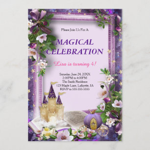 Invitación Fiesta de cumpleaños de Princess Castle encantada