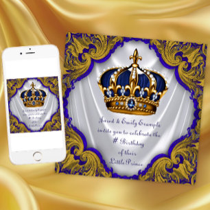 Invitación Fiesta de cumpleaños de príncipe elegante