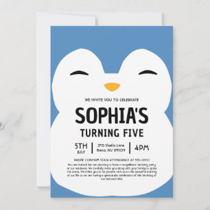 Invitación Fiesta de cumpleaños de Puff El Pingüino Squishmal