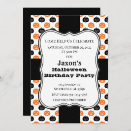 Invitación Fiesta de cumpleaños de Pumpkin Halloween