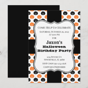 Invitación Fiesta de cumpleaños de Pumpkin Halloween