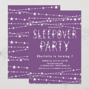 Invitación Fiesta de cumpleaños de Purple Sleepover