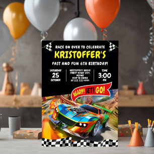 Invitación Fiesta de cumpleaños de Race Car