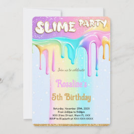 Invitación Fiesta de cumpleaños de Rainbow Slime