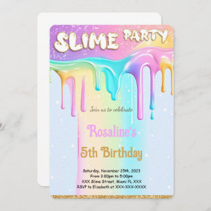 Invitación Fiesta de cumpleaños de Rainbow Slime