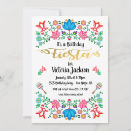 Invitación Fiesta de cumpleaños de Relieve metalizado dorado 