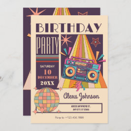 Invitación Fiesta de cumpleaños de Retro