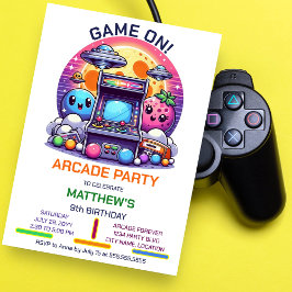 Invitación Fiesta de cumpleaños de Retro Arcade