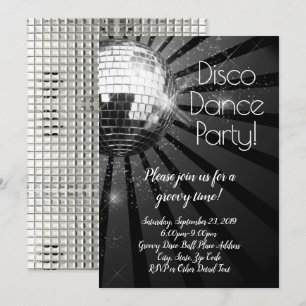 Invitación Fiesta de cumpleaños de Retro Disco Dance 70