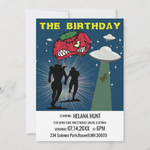 Invitación fiesta de cumpleaños de Retro Sci Fi Poster