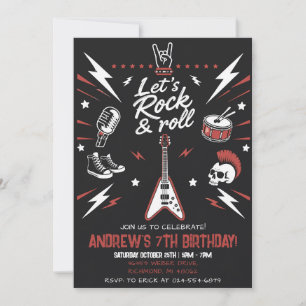 Invitación Fiesta de cumpleaños de rock estrella pop personal