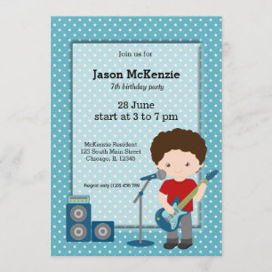 Invitación Fiesta de cumpleaños de Rock Star