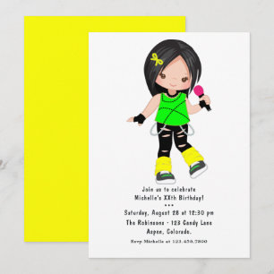 Invitación Fiesta de Cumpleaños de Rock Star Niña Linda