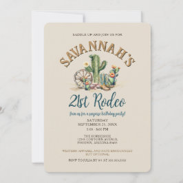 Invitación Fiesta de cumpleaños de Rodeo Rústico-Chica Occide