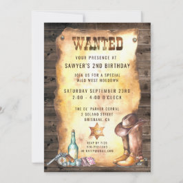 Invitación Fiesta de cumpleaños de Rodeo Rústico Occidental