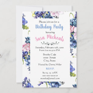 Invitación Fiesta de Cumpleaños de Rosas de Cabaña