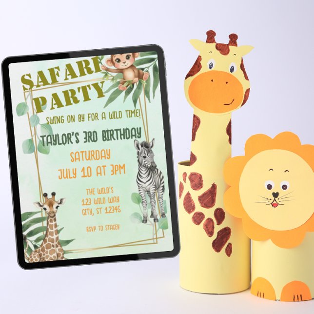 Invitación Fiesta de cumpleaños de Safari Animal (Subido por el creador)
