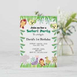 Invitación fiesta de cumpleaños de Safari en personalizable