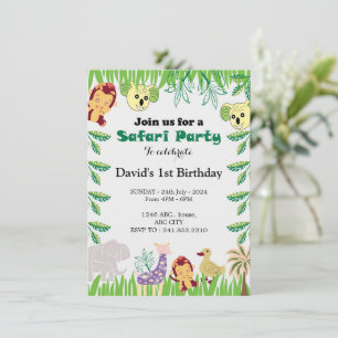 Invitación fiesta de cumpleaños de Safari en personalizable