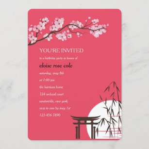 Invitación Fiesta de cumpleaños de Sakura del japonés