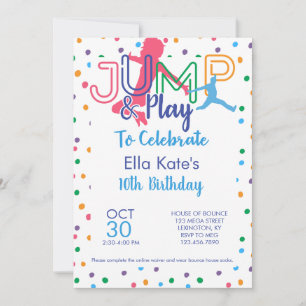 Invitación Fiesta de cumpleaños de salto de puente de Bonza H