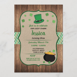 Invitación Fiesta de cumpleaños de San Patricio invita a Sham