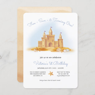 Invitación Fiesta de cumpleaños de Sand Castle Beach